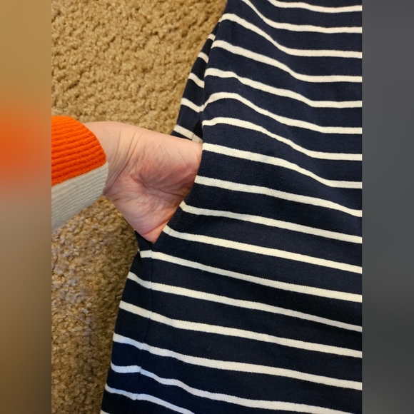 Uniqlo Brand Striped Navy and White Dress w/ Pockets, Size Small - Picture 3 of 6